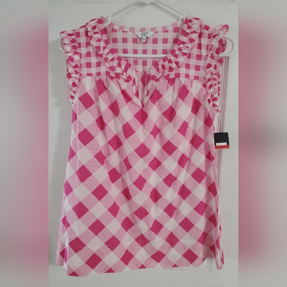 Crown and Ivy plaid top